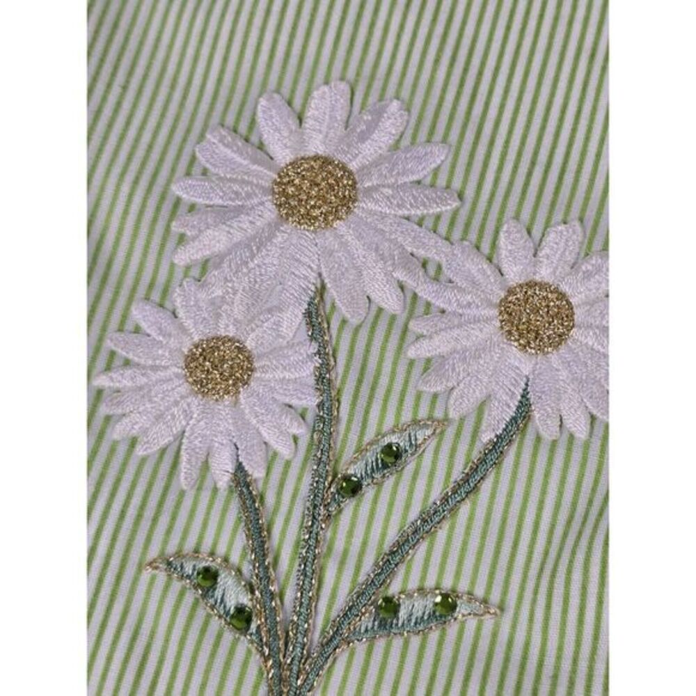Tia Designs Shirt Green Gingham Womens 2X Bee Floral Embroiderd CottageCore‎ - Picture 13 of 16